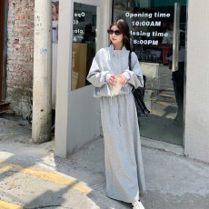 批发秋季新款慵懒风设计高级百搭<b class='q'>长袖</b>短外套高腰半身<b class='q'>裙</b>时尚套装女