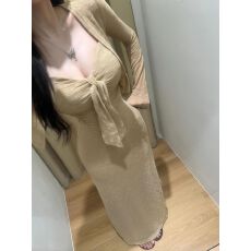 批发纯欲风辣妹带胸垫吊带连衣裙女秋季新款修身显瘦<b class='q'>蕾丝长裙</b>长袖开衫