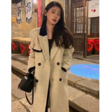 批发赫本风呢子大衣外套女2025<b class='q'>秋</b>冬新款毛呢高级感超好看小个子中长款