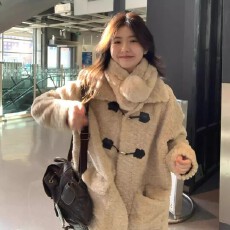 批发可爱毛茸茸外套女2026新款冬季洋气显瘦不臃肿羊羔毛加厚棉袄