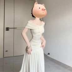 批发韩系清纯系穿搭套装温柔白月光巨好看一字肩上衣a字半身裙两件套