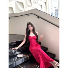 批发高级感一字肩蕾丝裹胸<b class='q'>晚宴</b><b class='q'>礼服</b>长裙名媛性感修身显瘦