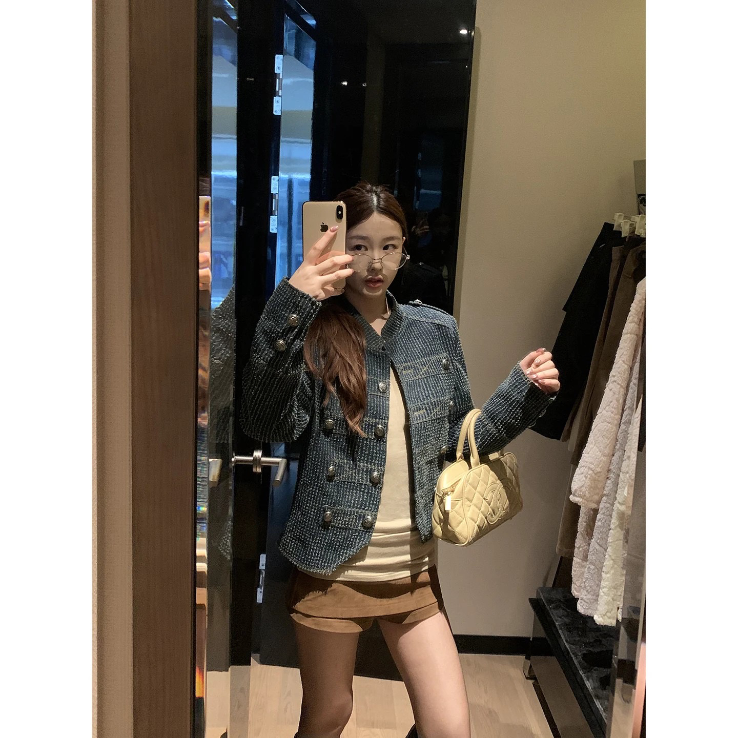 牛仔外套女秋季新款短款韩系巨好看蓝色修身拿破仑上衣 服裝批發女裝批發服飾貨源