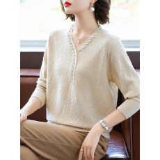 批发妈妈洋气打底上衣夏季中年女春装2025新款毛衣中老年春秋针织小衫