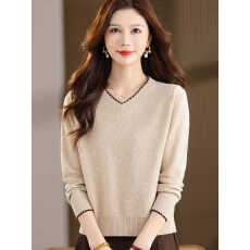 批发<b class='q'>专柜</b><b class='q'>正品</b>羊毛衫新款秋季高端<b class='q'>女装</b>宽松V领毛衣短款针织打底衫上衣