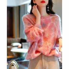 批发法国尾货捡漏女装<b class='q'>品牌</b><b class='q'>折扣</b>撤柜慵懒风羊绒衫套头宽松羊毛打底衫女