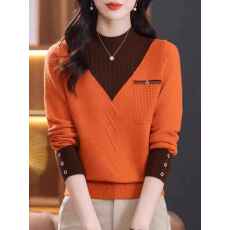 批发秋冬季新款时尚套头针织打底衫宽松显瘦减龄<b class='q'>妈妈</b>装毛衣内搭上衣