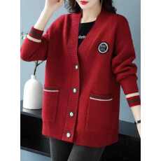 批发大码胖mm针织开衫<b class='q'>外套</b>女秋冬2024新款<b class='q'>妈妈装</b>宽松洋气V领毛衣外搭