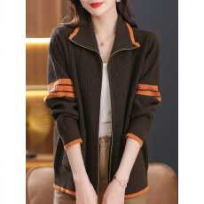 批发加肥加大码春秋新款针织衫外套拉链开衫中年<b class='q'>妈妈</b><b class='q'>装</b>毛<b class='q'>衣</b>女休闲上衣