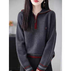 批发半拉链打底衫内搭洋气外穿针织衫<b class='q'>女士</b>2025新款毛衣上衣小个子女装