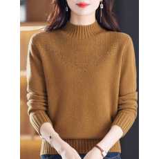 批发女装秋冬加厚2025新款<b class='q'>妈妈装</b>半高领宽松内搭保暖时尚打底毛衣线衣