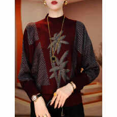 批发<b class='q'>时尚</b>气质长袖烫钻针织衫女2025秋冬新款宽松显瘦洋气<b class='q'>妈妈装</b>打底衫