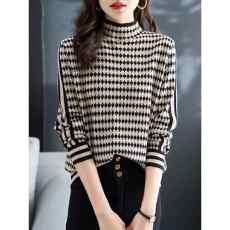 批发时尚宽松妈妈半高领针织衫女2025秋冬装新款洋气显瘦<b class='q'>大码</b>慵懒毛衣