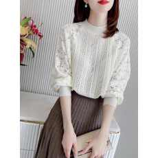 批发半<b class='q'>高领</b>针织<b class='q'>打底衫</b>女士春秋冬2026年新款洋气内搭蕾丝爆款毛衣上衣