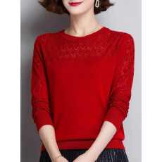 批发早春冰丝针织打底衫套头毛衣女春秋2026新款圆领薄款内搭T恤<b class='q'>百搭</b>