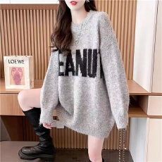批发欧货重磅秋冬季2026新款长袖女<b class='q'>装</b>高级感上衣灰色潮流黑色字母毛衣