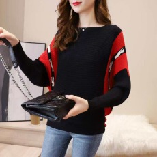 批发毛衣女宽松外穿慵懒风秋装2026新款<b class='q'>长袖</b><b class='q'>蝙蝠衫</b>针织短款休闲上衣女