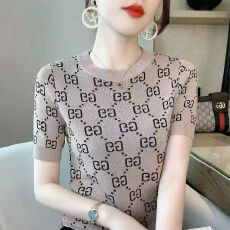 批发冰丝短袖t恤<b class='q'>女</b>夏季<b class='q'>新款</b>妈妈装宽松<b class='q'>大</b>码洋气显瘦针织衫桑蚕丝上衣