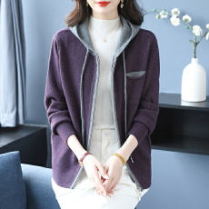 批发连帽衫卫衣拉链羊毛衫针织衫女开衫短款毛衣<b class='q'>外套</b>宽松中老年<b class='q'>妈妈</b>装