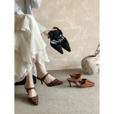 批发欧美风气质一字带高跟细跟百搭包头拖鞋