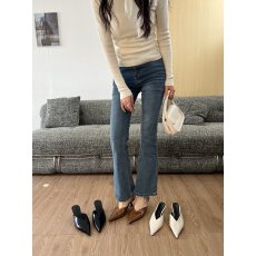 批发欧美风<b class='q'>简约</b>百搭气质尖头高跟细跟包头拖鞋