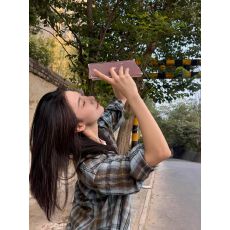 批发潮牌美式复古设计格纹衬衫男女情侣宽松休闲风长袖外套衬衣上衣服