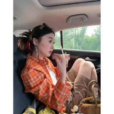 批发美式潮牌春季新款韩系复古格子长袖衬衫情侣宽松百搭衬衣女
