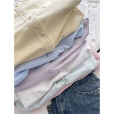 批发小马卡通刺绣纯棉<b class='q'>衬衫</b>女2026春季新款慵懒风宽松<b class='q'>长袖</b>翻领上衣