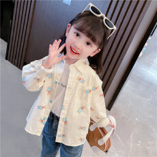 批发女童衬衫<b class='q'>外套</b>春2026新款女宝宝洋气休闲衬衣儿童春装时髦上衣潮