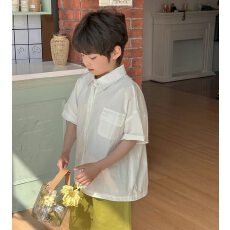 批发男童短袖衬衫薄款夏装2026新款中大童衬衣帅气儿童休闲