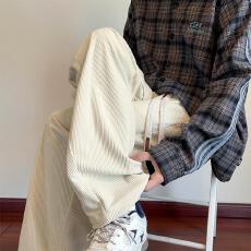 批发灯芯绒裤子男款宽松百搭直筒阔腿<b class='q'>休闲裤</b>冬季加绒港式卫裤