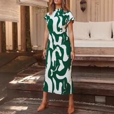 批发大码女士连衣裙<b class='q'>夏</b>季休闲印花长裙