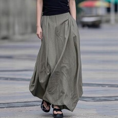 批发<b class='q'>欧美</b>跨境大码女士通勤<b class='q'>高端</b>潮流纯色宽松半裙女装