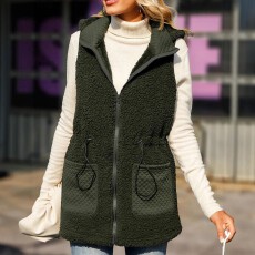 批发欧美大码女式纯色触感柔软舒适马甲能提供适度保暖又不会过于厚重