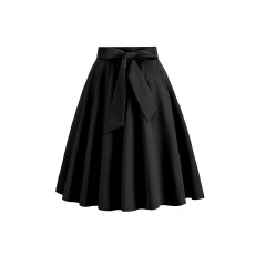 批发<b class='q'>欧美</b>亚马逊<b class='q'>大码</b>女式时尚优雅宽松蝴蝶结系带精致设计百搭半身裙