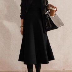 批发<b class='q'>欧美</b>跨境亚马逊<b class='q'>大码</b>女式日常休闲穿搭纯色百搭简约大气半身裙