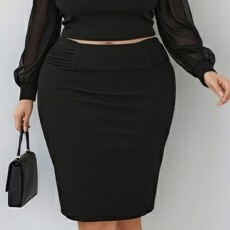 批发女士加大码夏季优雅修身半身裙弹力性感包臀短裙