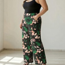 批发<b class='q'>大码</b>女装两件套装夏季欧美加<b class='q'>大码</b>优雅高腰休闲裤搭配纯色吊带背心