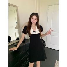 批发已出货 法式香风polo<b class='q'>连衣裙</b>女2026新款收腰显瘦<b class='q'>蝴蝶结</b>针织短袖裙