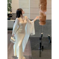 批发已出货 新中式盘扣改良旗袍<b class='q'>连衣裙</b>针织裙温柔风<b class='q'>无袖</b>修身鱼尾裙