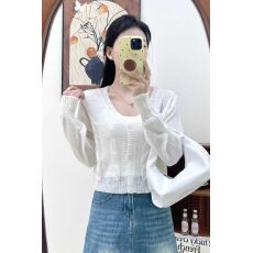 批发已出货 夏季韩版百搭时尚新款V领微透麻花海马毛针织长袖<b class='q'>开衫</b>上衣