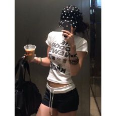 批发正肩常规<b class='q'>短袖</b> 高弹力新款夏季<b class='q'>修身</b>显瘦洋气上衣