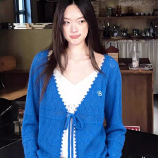 批发蓝色<b class='q'>针织</b><b class='q'>开衫外套</b>女装2026年夏季休闲防晒罩衫空调