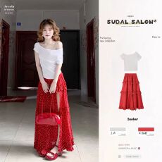 批发已出货2026夏季减龄穿搭宽松休闲碎花半身裙美式不规则半身裙女