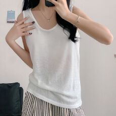 批发背心女夏季外穿遮副乳松弛感<b class='q'>老头</b><b class='q'>衫</b>坎肩内搭打底无袖衣