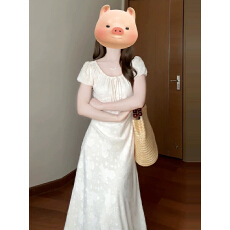 批发法式<b class='q'>提花</b><b class='q'>连衣裙</b>女夏季新款温柔风显瘦长裙