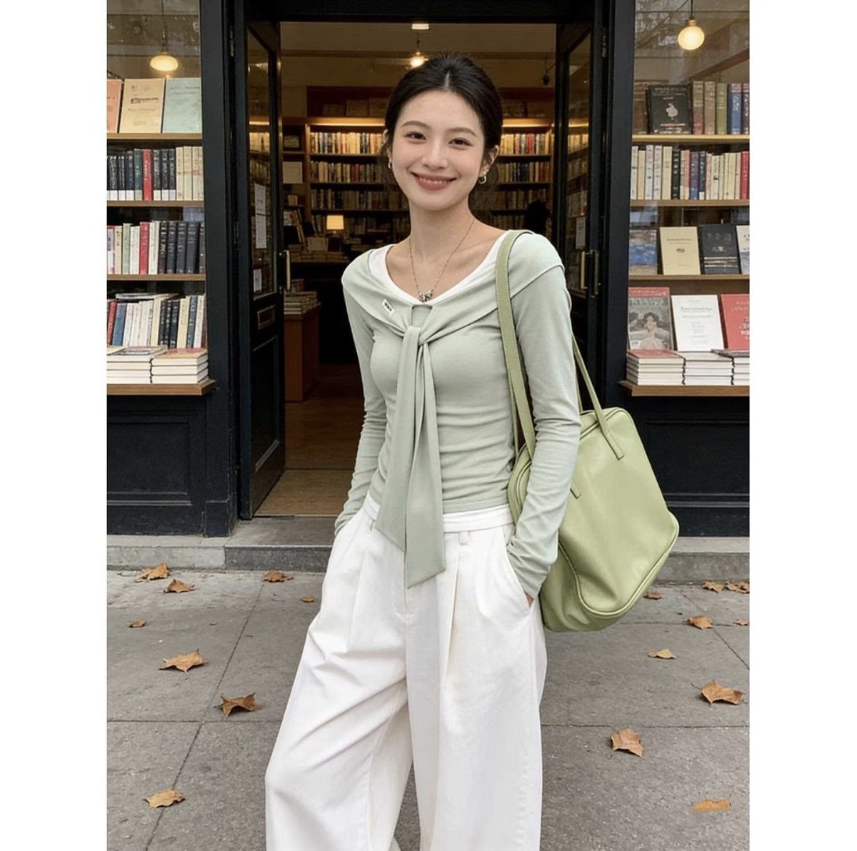 BY31013# 海军领内搭打底衫女秋季修身短款长袖t恤小上衣 服裝批發女裝批發服飾貨源