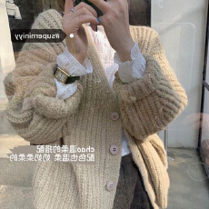 批发已出货秋装新款女韩版复古慵懒风纯色洋气<b class='q'>马海毛</b>针织毛衣<b class='q'>开衫</b>外