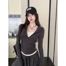 批发已出货2026春秋新款休闲风韩系修身连帽减龄上衣百搭款高腰阔腿<b class='q'>裤</b>