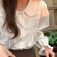 批发已出货法式减龄娃娃领<b class='q'>衬衫</b>女<b class='q'>韩版</b>甜美气质长袖<b class='q'>衬衣</b>设计感别致打